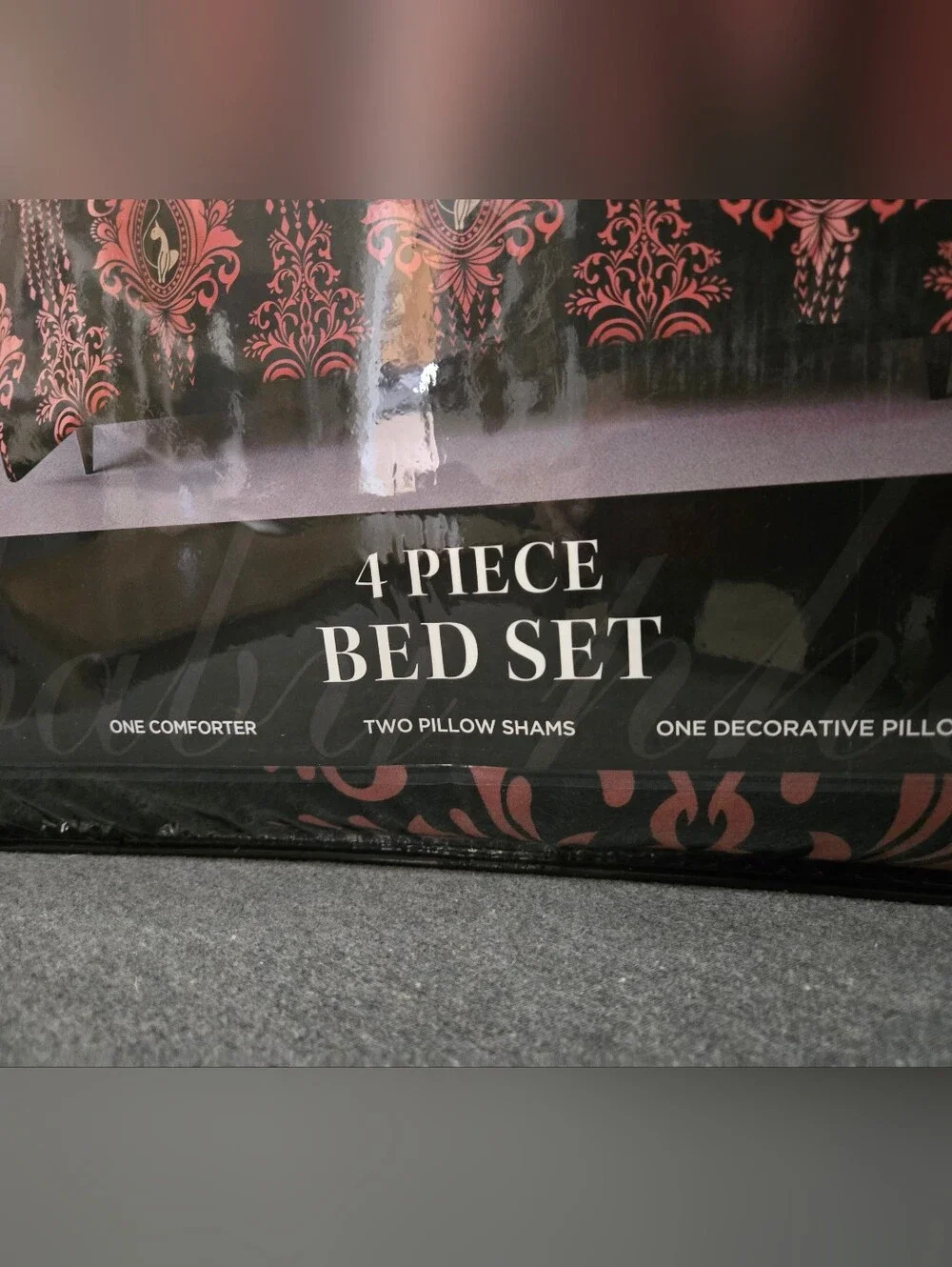 Queen Baby Phat Logo Comforter Bed Set Pink & Black